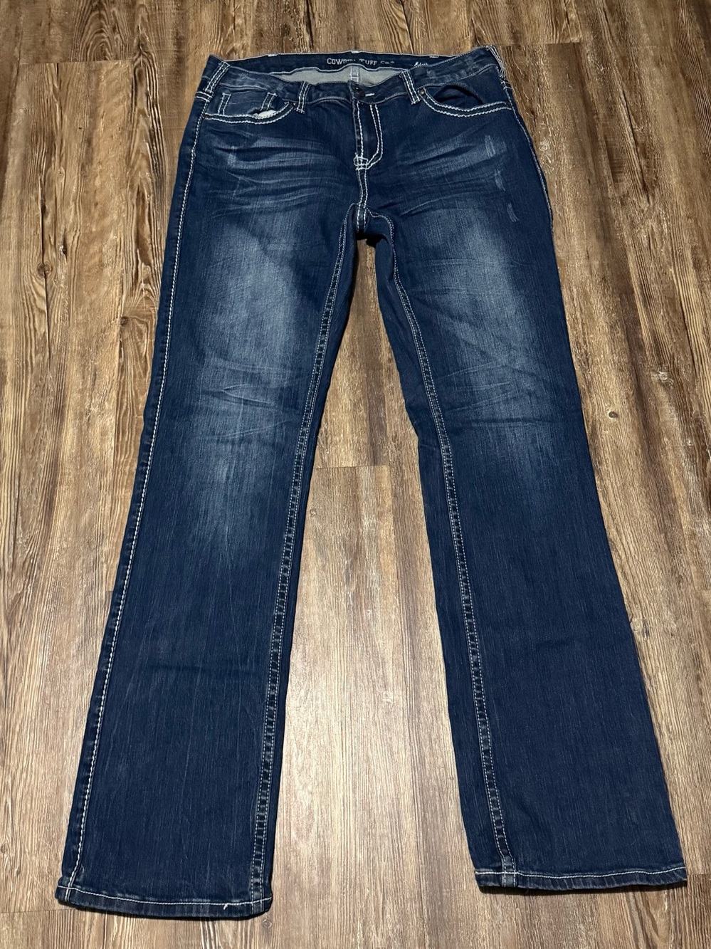 Cowgirl Tuff Edgy Jeans Women's 34 High Rise Straight Leg Western Denim